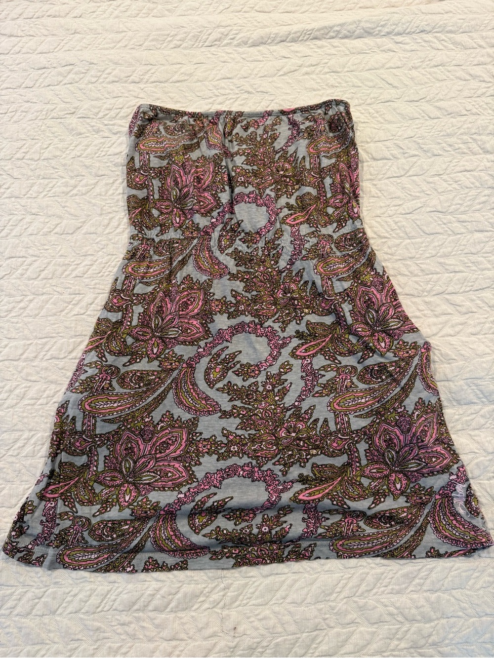 Vintage Billabong Strapless Dress in Pink and Gray